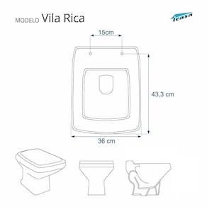 Tampa de Vaso Sanitário Vila Rica Ocre para Bacia Icasa