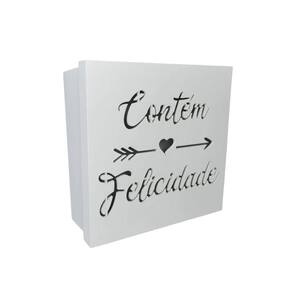 Caixas Personalizadas Brancas 100% Mdf (17x17x07) Contém Felicidade