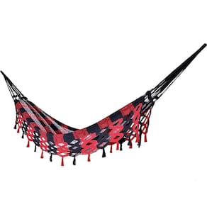 Rede Grande Luxo De Dormir P/ Casal vermelho Com Preto