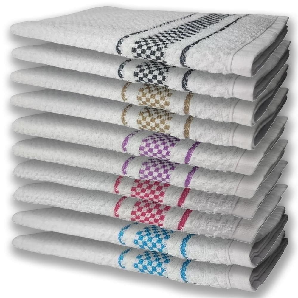 10 Panos De Prato Atoalhado Felpudo Premium Az+Vm+Rx+Mr+Pr