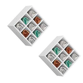 Kit 02 Nichos Porta Toalhas 09 Lugares 40x40cm Branco