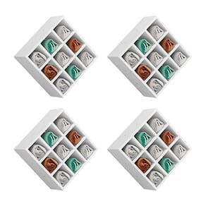 Kit 04 Nichos Porta Toalhas 09 Lugares 40x40cm Branco