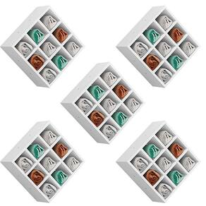 Kit 05 Nichos Porta Toalhas 09 Lugares 40x40cm Branco
