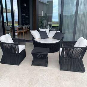 Conjunto De Chaise 1 Chaise + 2 Poltronas + Mesa Centro