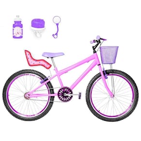 Bicicleta Feminina Aro 24 Aero+Kit Passeio e Cadeirinha