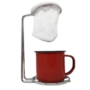 Kit Mini Coador Café Individual Caneca Esmaltada