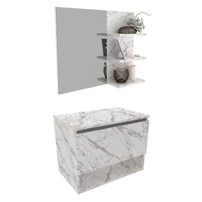Conjunto Para Banheiro Gabinete Bn3606x08 Marmore Branco