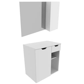 Conjunto Para Banheiro Gabinete Bn3605x02 Branco
