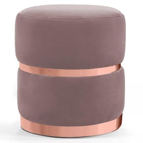 Puff Decorativo Com Cinto E Aro Rosê Round B-305 Rosê