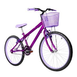 Bicicleta Infantil Aro 24 Alumínio Violeta E Lilás