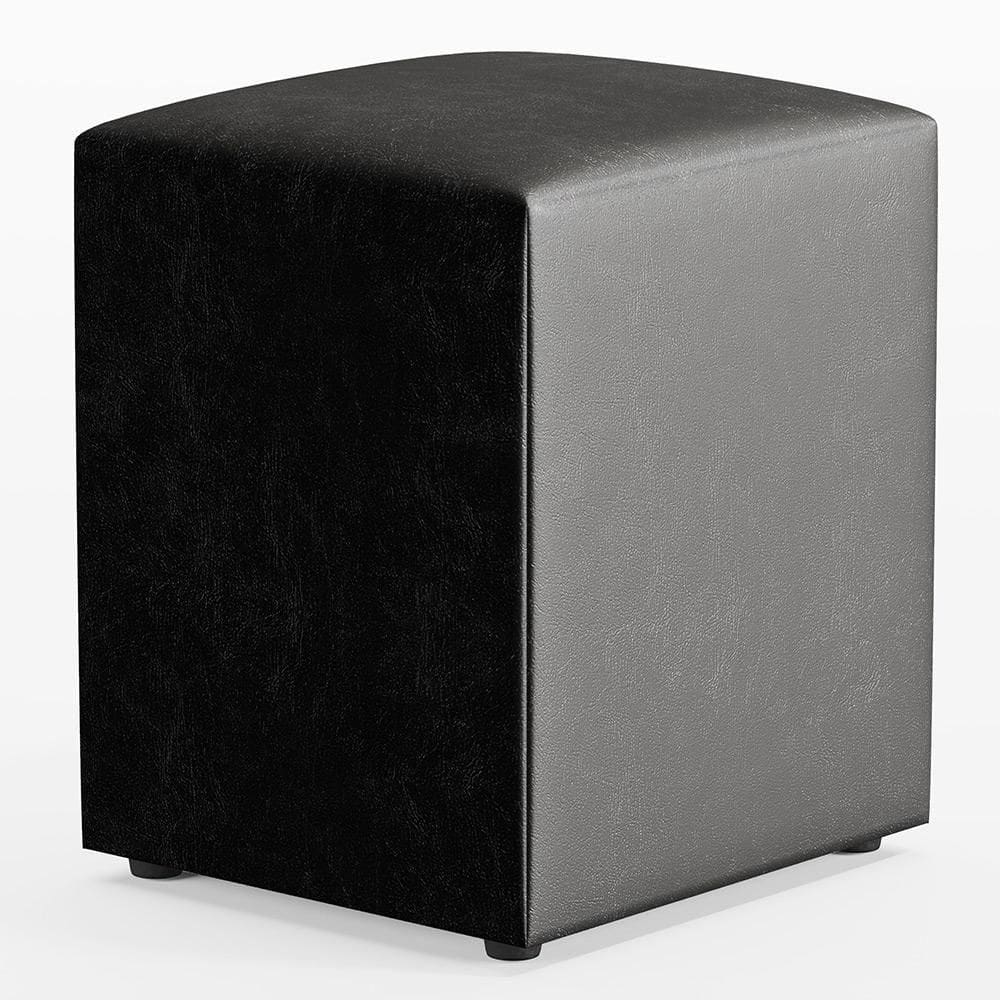 Puff Quadrado L02 Sala De Estar Couríssimo Preto