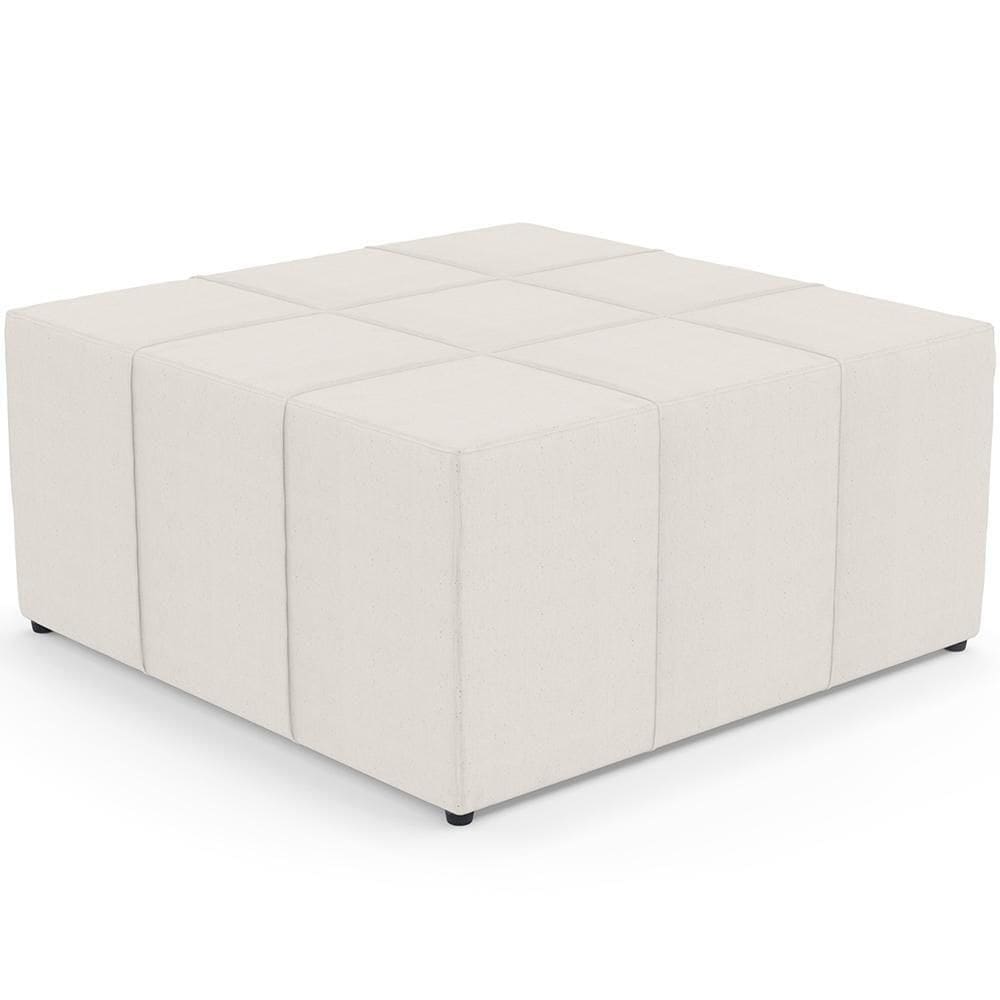 Puff Quadrado Milano 90x90cm W01 Linho Cru