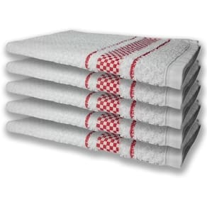 5 Panos De Prato Atoalhado Felpudo 370G/M² Premium Vermelho