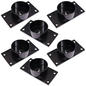 Kit 6 Chapinhas Reta Com Tubo Pés Palito Rosca 5/16 Preto