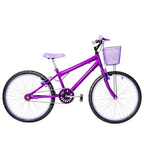 Bicicleta Infantil Feminina Aro 24 Alumínio Violeta E Lilás
