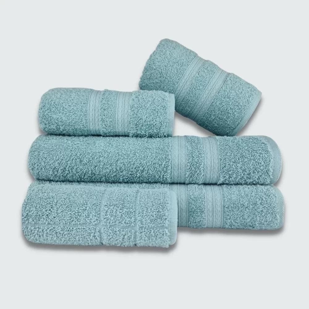 Jogo De Toalha 5 Pçs Gigante Felpuda Lisboa Verde