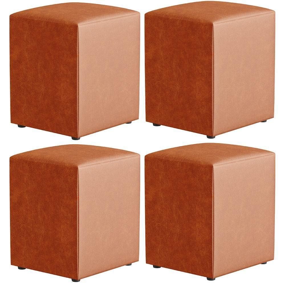 Kit 04 Puffs Quadrado L02 Couríssimo Camel