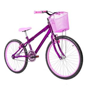 Bicicleta Infantil Aro 24 Alumínio Violeta E Rosa