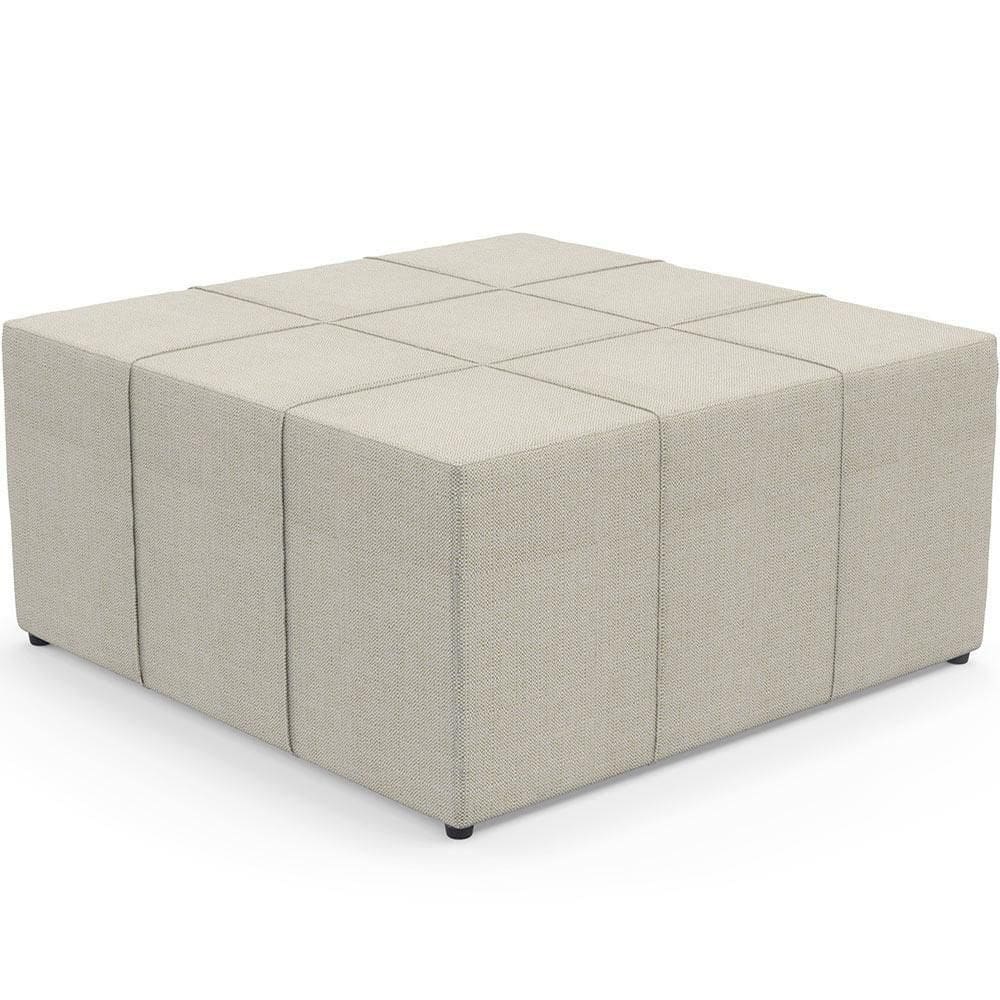 Puff Quadrado Milano 90x90cm W01 Linho Champagne