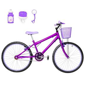 Bicicleta Infantil Feminina Aro 24 Alumínio Violeta E Lilás