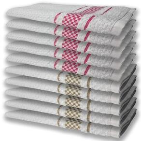 10 Panos De Prato Atoalhado Felpudo Premium 5 Rosa 5 Marrom