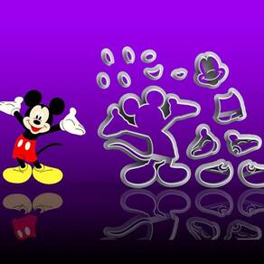 Cortador Mickey Costas Frente Silhueta Modular Tamanho 6cm