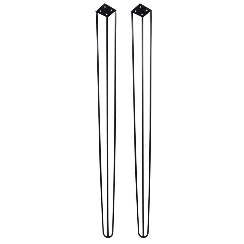 Kit 2 Pés De Metal 90 Cm Aparador E Mesa De Canto Preto
