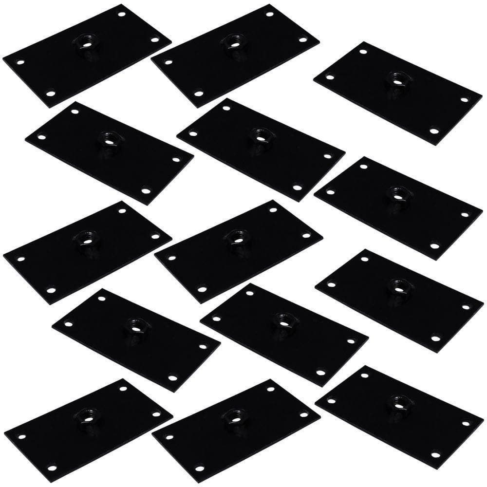 Kit 14 Chapinhas Reta Fixação Pés Palito Rosca 5 16 Preto