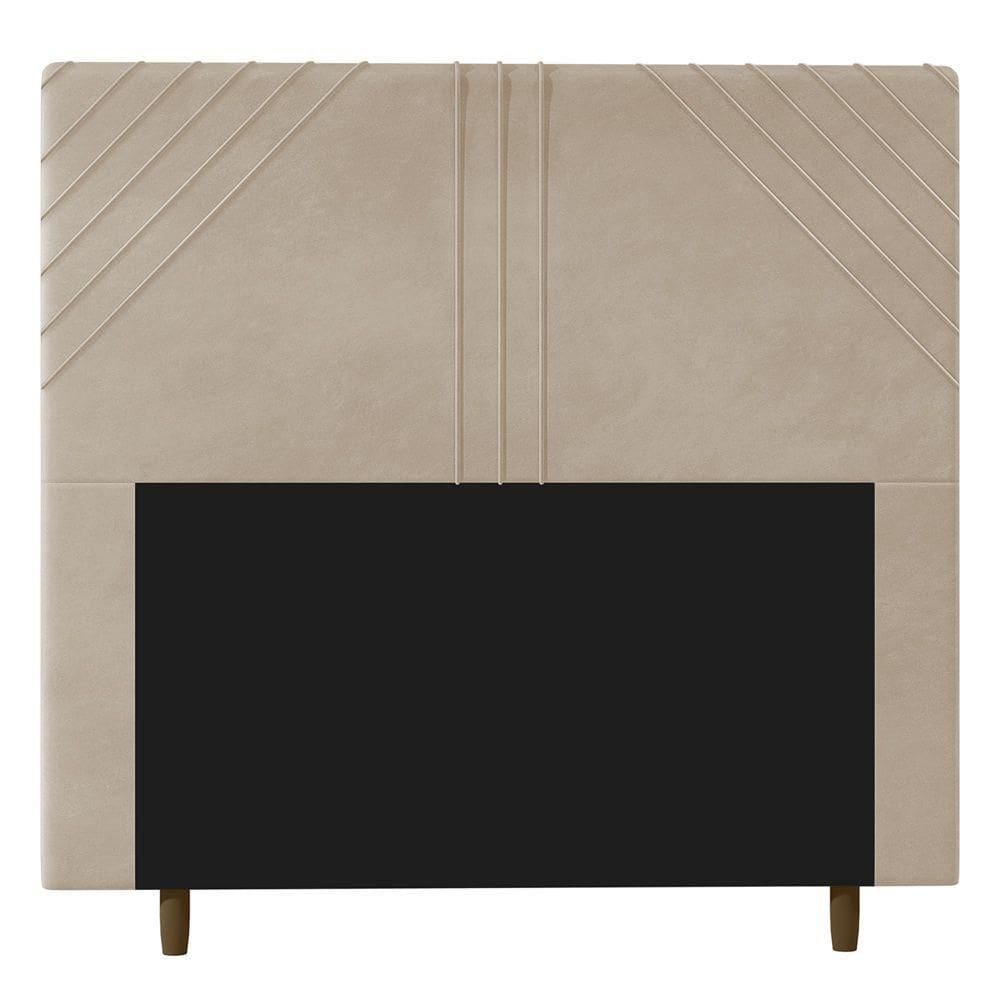 Cabeceira Cama Box Casal Lisboa 140Cm Suede Bege - Abmaza