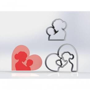 Cortador Mãe - Com Bebe No Colo Coração 5 Cm