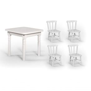Conjunto Mesinha Infantil Branca Com 4 Cadeiras Kids Branca
