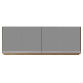Armário Aéreo 160cm 4 Portas Nevada Castanho/Cinza