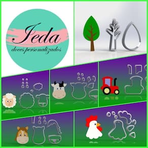 Cortador Fazendinha Kit Ieda 6 Modelos Modulares Tamanho 6 Cm