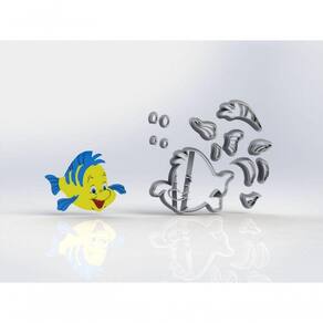 Cortador Pequena Sereia - Linguado Modular 7 Cm