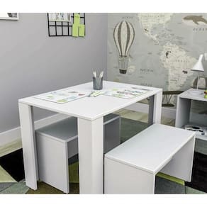 Mesa Infantil Com Dois Banquinhos Para Crianças 100% Mdf