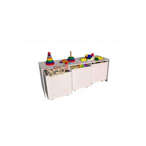 Mesa Com Organizadores Analú 100% Mdf Quarto Brinquedos