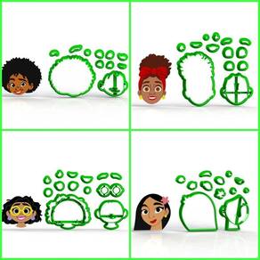 Cortador Encanto - Kit 4 Personagens Modulares 5 Cm