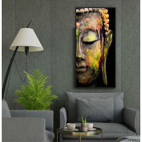 Quadro Decorativo Sala Quarto Face De Buda Colorida 120x60cm