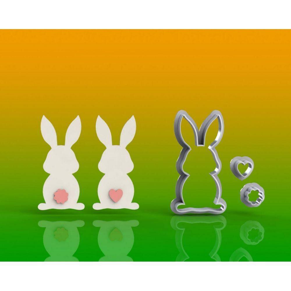 Cortador Páscoa - Coelhinhos Coelhos Mod 21 Tamanho 5 Cm