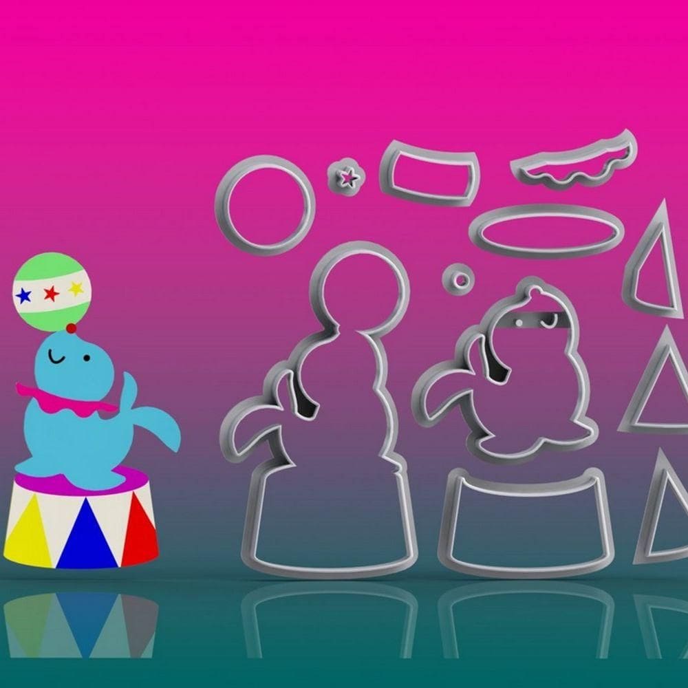 Cortador Circo Foca Modular Tamanho 8cm