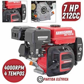 Motor Estacionário à Gasolina 212cc 7hp 4t Partida Elétrica