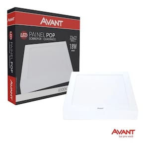 Kit 4 Painéis Led Quadrado Sobrepor 18w Branco Frio Bivolt