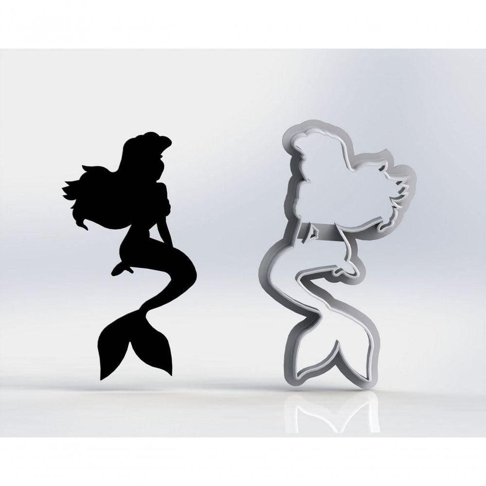 Cortador Silhueta Pequena Sereia Ariel Tamanho 9 Cm