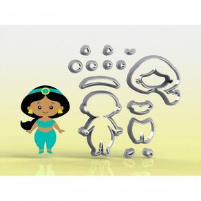 Cortador Princesa Jasmine Modular Tamanho 10 Cm