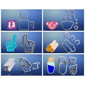 Cortador Kit Fortnite 6 Modelos Mod 1 Tamanho 5cm