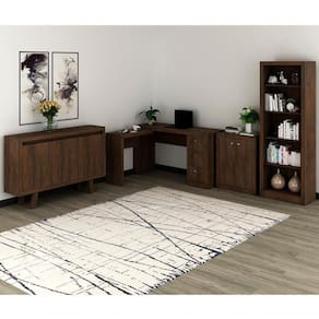 Conjunto Escritorio Completo 4 Peças Cj1 Rustico Rustico