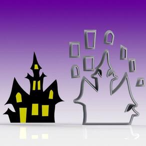 Cortador Castelo da Bruxa Halloween Tamanho 8cm