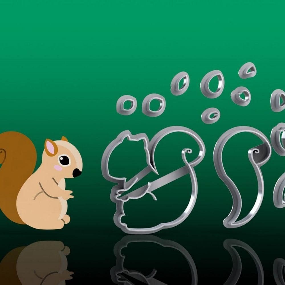 Cortador Esquilo do Bosque Encantado Floresta Tamanho 5cm