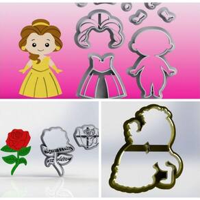 Cortador Kit Princesa Bela Modular Tamanho 6cm