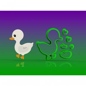 Cortador Fazendinha - Patinho Corpo Modular Tamanho 6 Cm